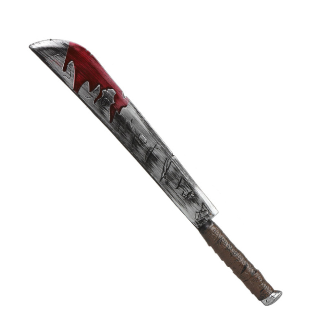 Machete largo ensangrentado de 74 cm por 4,00