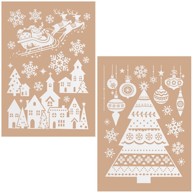 Regulación Frotar Conductividad Decoración adhesiva para ventana de Navidad blanca de 24,5 x 43 cm - 1 lámina por 1,25 € Regulación Frotar Conductividad Decoración adhesiva para ventana de Navidad blanca de 24,5 x 43 cm - 1 lámina por 1,25 €