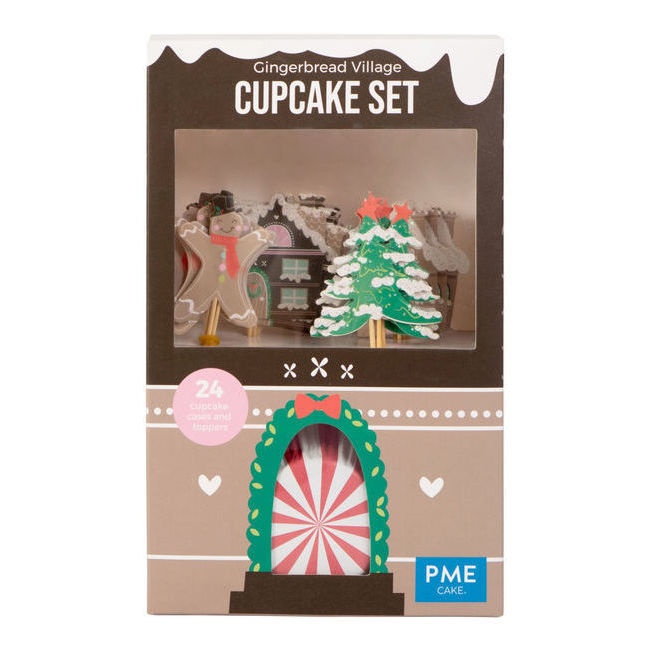 Foto detallada de cápsulas para cupcakes con picks de navidad - 24 unidades