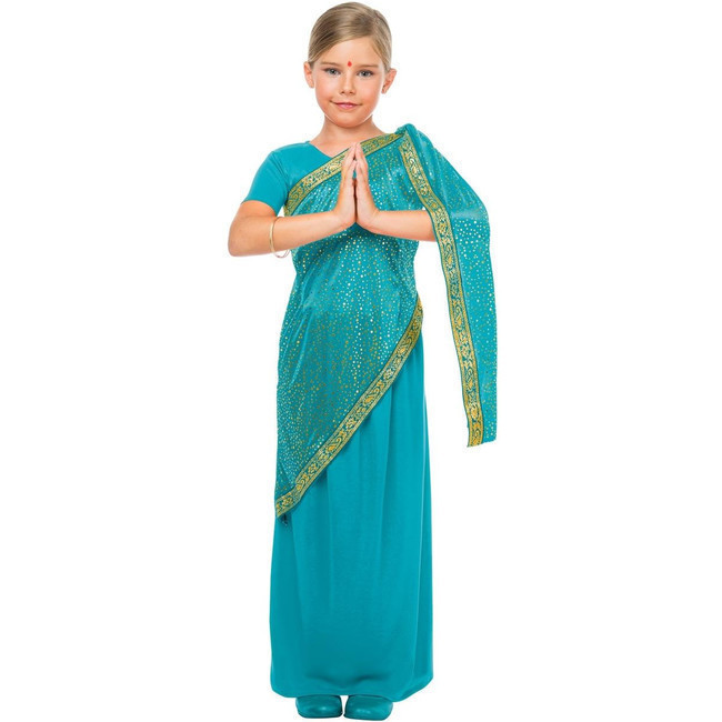 Disfraz de hindú Bollywood para niña azul por 21,50 €