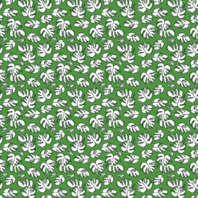 Vista frontal del tela de algodón hojas Maylea - Indigo en stock