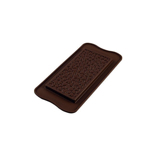 Foto detallada de molde para tableta de chocolate Love de silicona de 21,5 x 11 x 1 cm - Silikomart