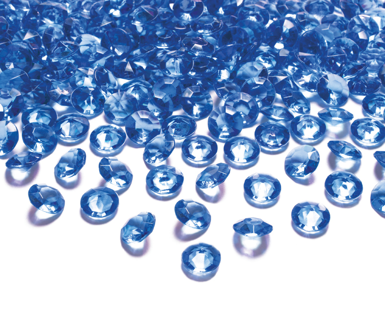 Vista principal del piedras de diamante de 1,2 cm - 100 unidades en color azul, azul claro, azul eléctrico, azul marino, dorado, gris, lila, rojo, rosa, rosa claro, transparente, verde y violeta
