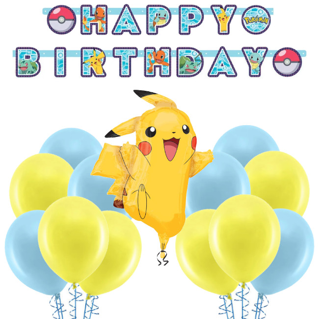 Pack decoración cumpleaños Pokémon + OFERTA (LEER) second hand for 25 EUR  in Valdemoro in WALLAPOP