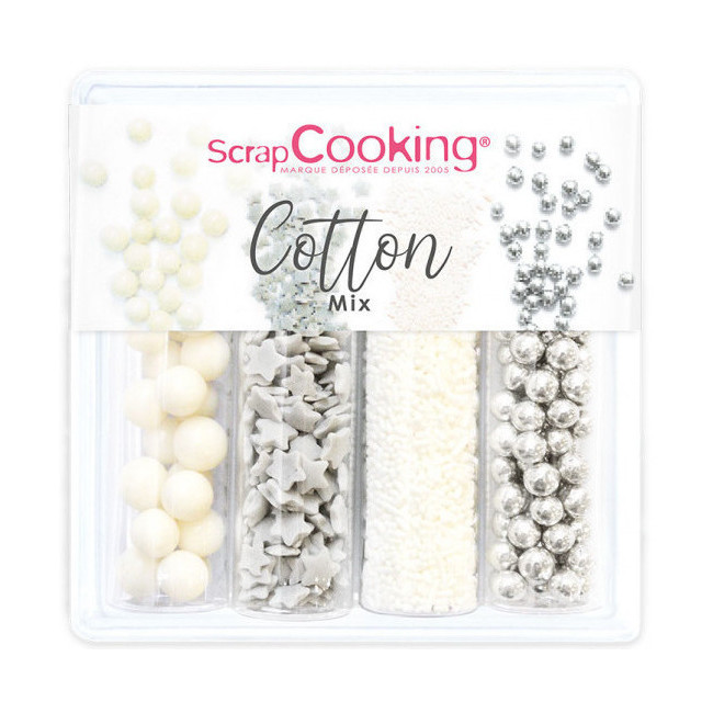 Vista frontal del kit de sprinkles variados Cotton de 61 gr - scrapcooking en stock