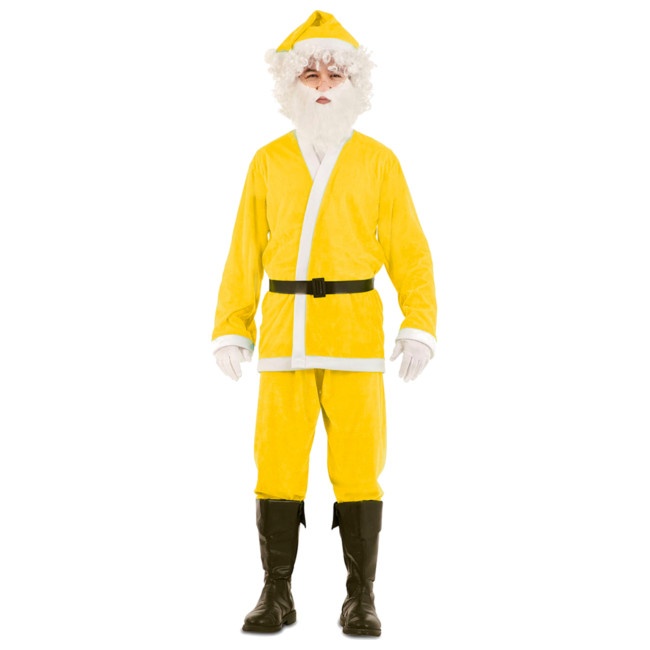 Vista frontal del disfraz de Papá Noel de colores en stock