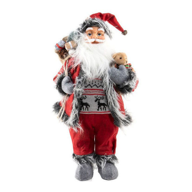 Vista frontal del figura de Papá Noel en stock