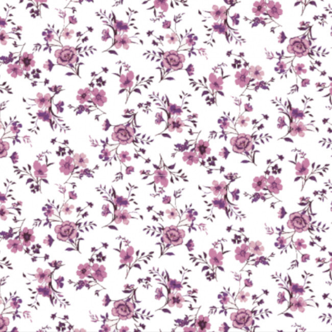 Vista frontal del tela de algodón flores Liberty Mileva - Indigo en stock