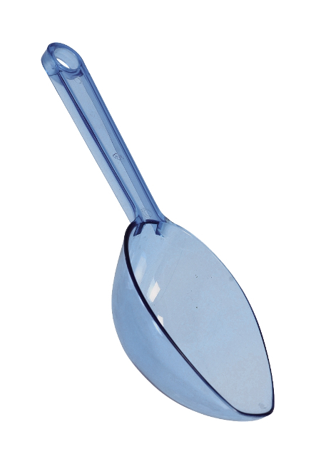 Vista delantera del cuchara de servir en color aguamarina, amarillo, azul, azul marino, fucsia, lila, naranja, negro, plateado, rojo, rojo claro, transparente y verde