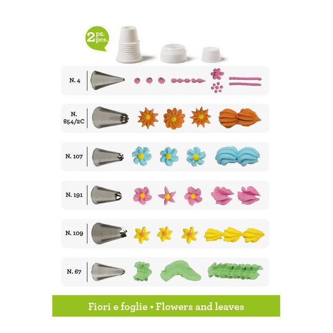 Kit de boquillas para flores y hojas, y adaptadores - Decora - 8 unidades  por 9,75 €