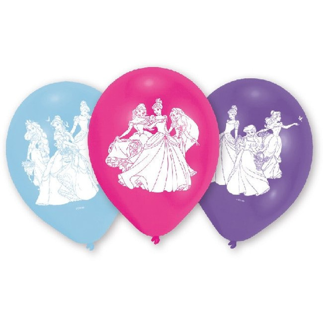 Globos de látex de las Princesas Disney de 22,8 cm - Amscan - 6 unidades  por 4,50 €
