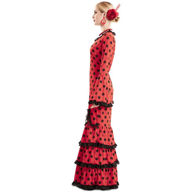 Disfraz de Sevillana Negro y Rojo para Mujer