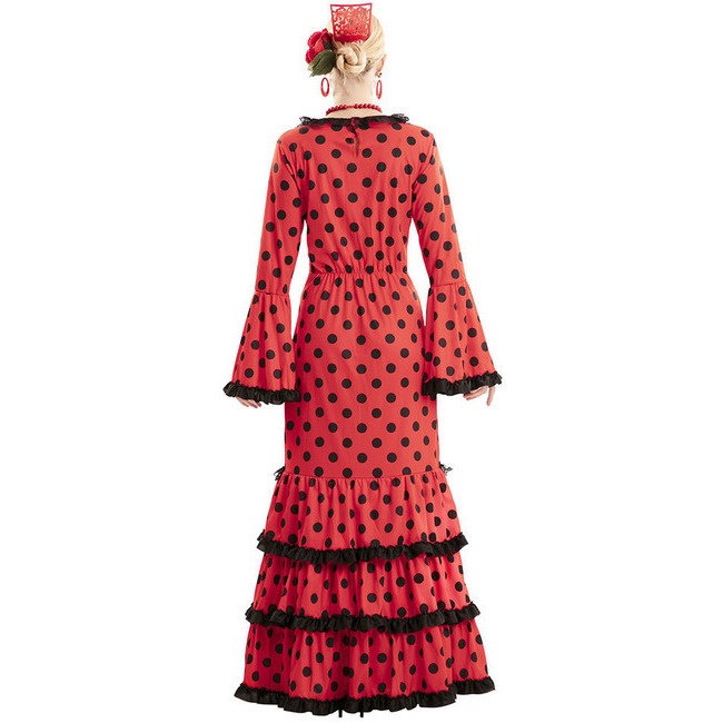 Disfraz de sevillana rojo con lunares negros para mujer por 29,50 €