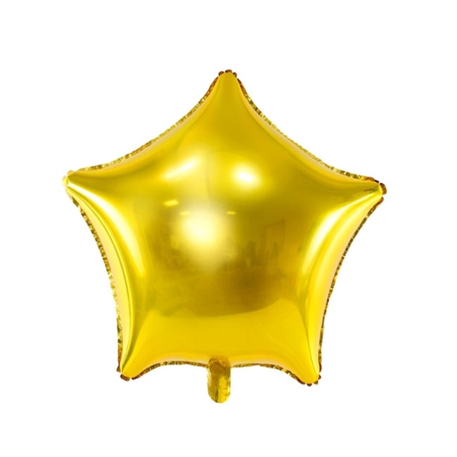 Vista delantera del globo de estrella liso de 48 cm - PartyDeco - 1 unidad en color azul perlado, dorado, fucsia, negro, plateado, rosa dorado y rosa pastel