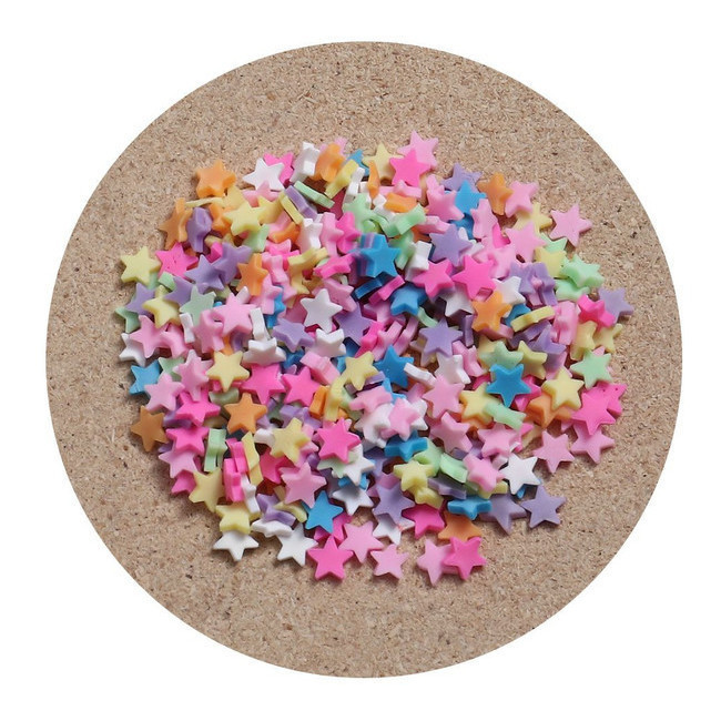 Vista principal del figuras decorativas de estrella color pastel de 0,5 cm en stock