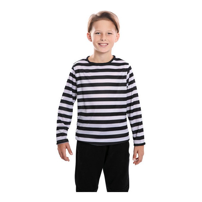 Vista principal del camiseta manga largas de rayas infantil en tallas 3 a 9 años rojo