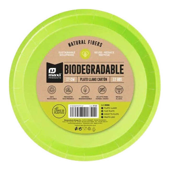 ▷ 100 Platos, cartón biodegradable gama Pure redondo Ø 20 cm