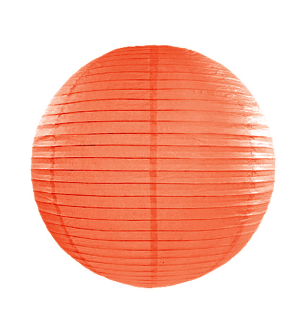 Vista frontal del farol de papel de 45 cm - 1 unidad en color blanco, gris, naranja y rojo