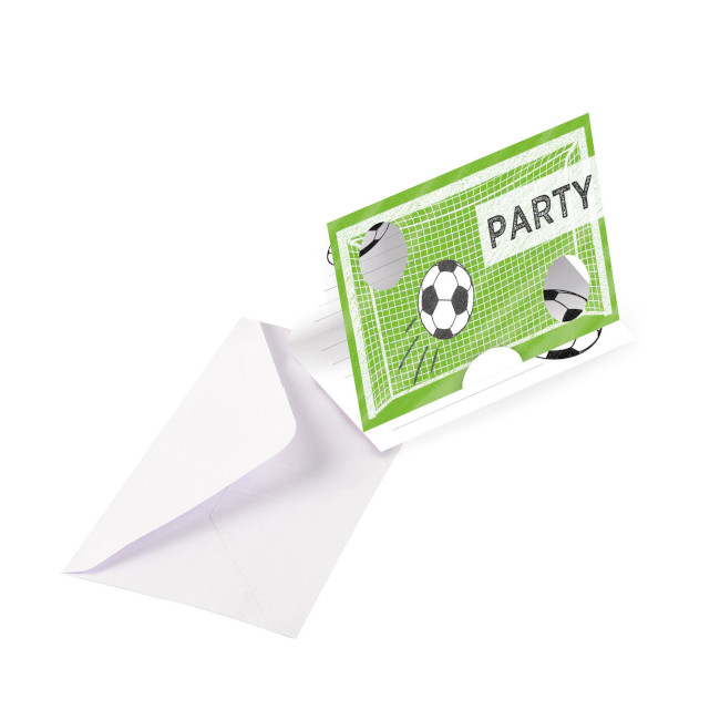 Vista frontal del invitaciones de fútbol party - 8 unidades en stock
