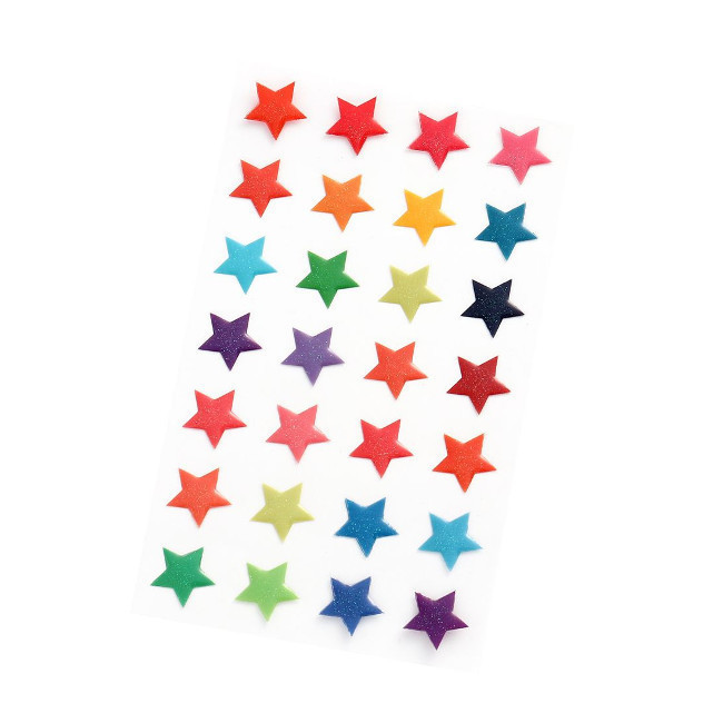 Pegatinas de formas de estrellas con purpurina de 1,5 cm - 28 piezas