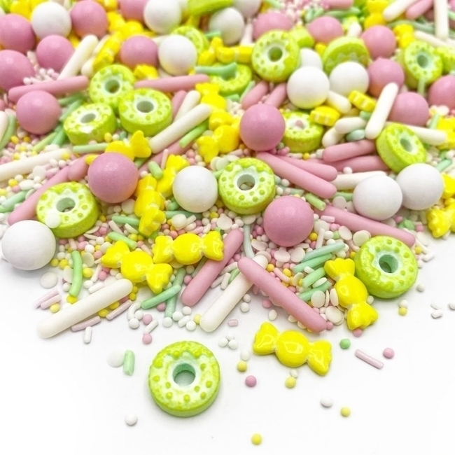 Vista delantera del sprinkles de Donut Worry de 90 gr - Happy Sprinkles en stock