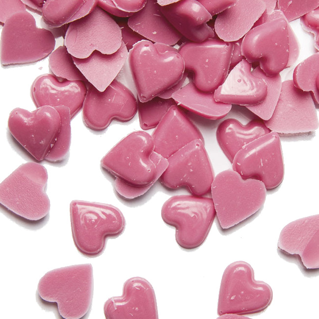 Vista principal del corazones mini de chocolate de 600 gr - Dekora en color rojo y rosa