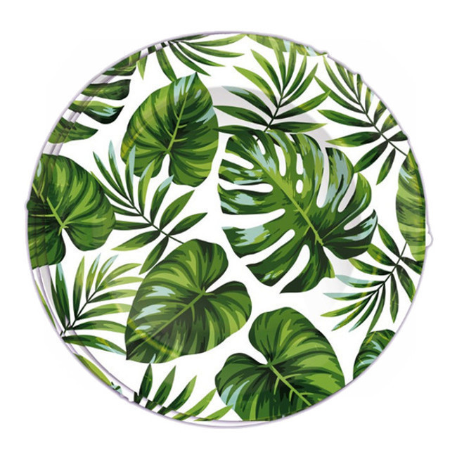 Vista principal del platos de hojas tropicales de 23 cm - 6 unidades en stock