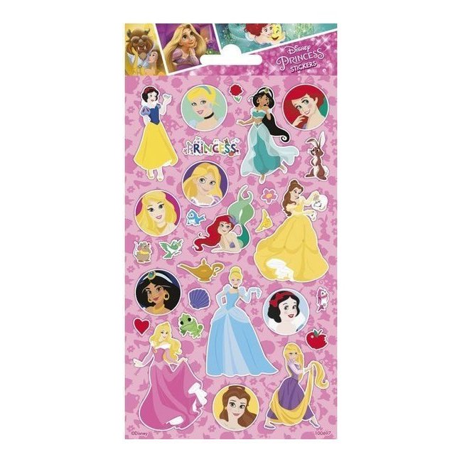 Pegatinas brillantes de Princesas Disney - 1 hoja por 1,00 €