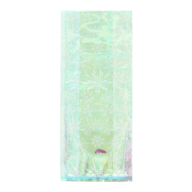 Foto detallada de bolsas para dulces transparentes de copos de nieve iridiscentes de 24 x 10 cm - Wilton - 20 unidades