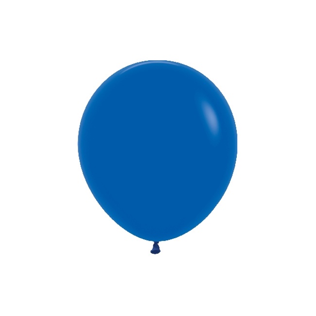 Vista delantera del globos de látex sólido de 45 cm - Sempertex - 6 unidades en color amarillo, azul, azul rey, curuba, fucsia, naranja, negro, rojo, rosado, transparente, verde y verde lima