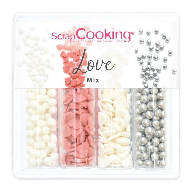 Vista principal del kit de sprinkles variados Love de 56 gr - scrapcooking en stock