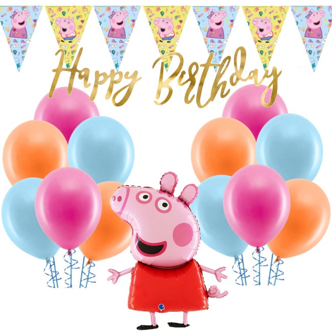 Pack de decoración de cumpleaños de peppa pig