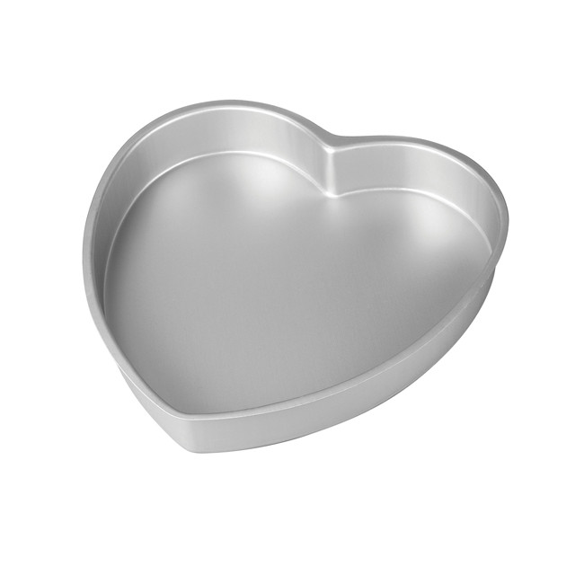 Vista frontal del molde corazón de aluminio de 35 x 7,5 cm - Decora en stock