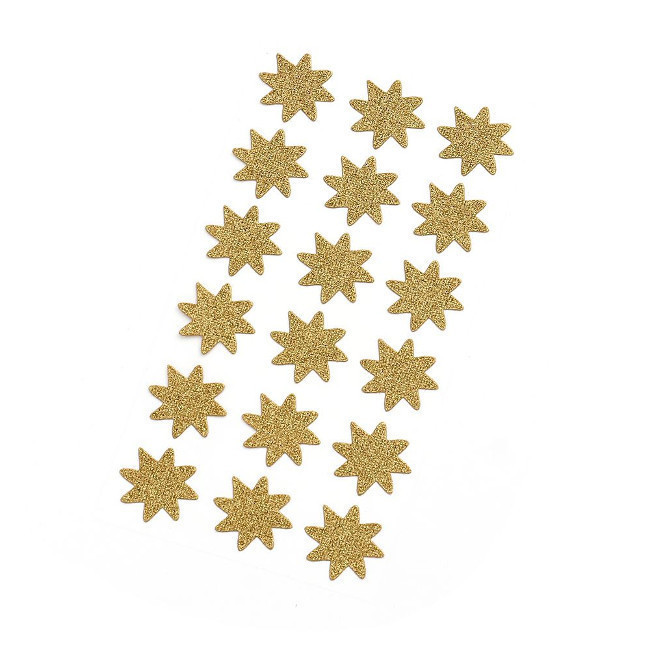 Pegatinas de formas de estrellas con purpurina de 1,5 cm - 28 piezas