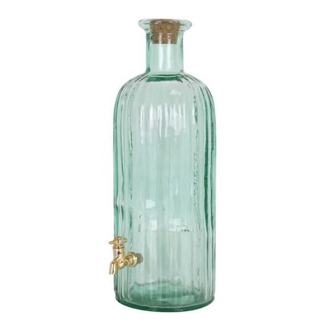Bote De Cristal Con Grifo Botella de cristal con grifo dorado de 3 L - La Mediterránea por 14,75