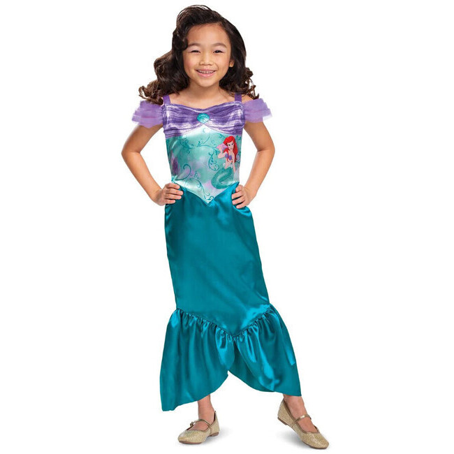 Vista principal del disfraz de Ariel en tallas 3 a 8 años