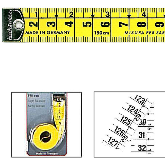 Cinta métrica de costura de 1,5 m x 1,9 cm amarillo - Hoechstmass por 4,00 €
