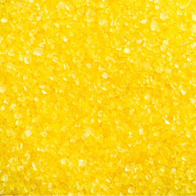 Vista delantera del azúcar brillante de colores de 100 gr - Decora en color amarillo, azul, blanco, dorado, fucsia, lila, naranja, negro, rojo y verde