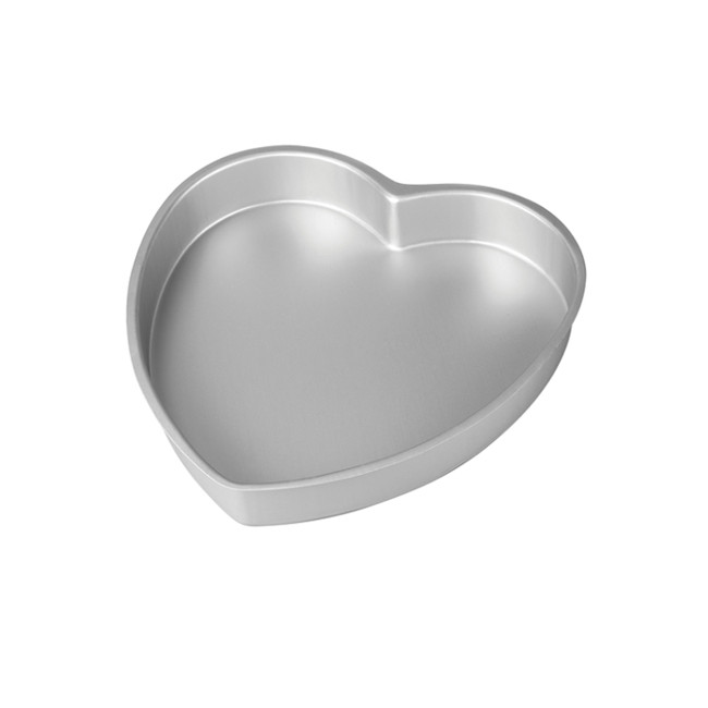 Vista frontal del molde corazón de aluminio de 20 x 7,5 cm - Decora en stock