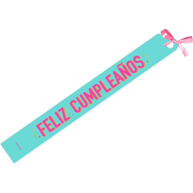 Banda de Feliz Cumpleaños color mint flúor de 150 x 10 cm por 2,00 €