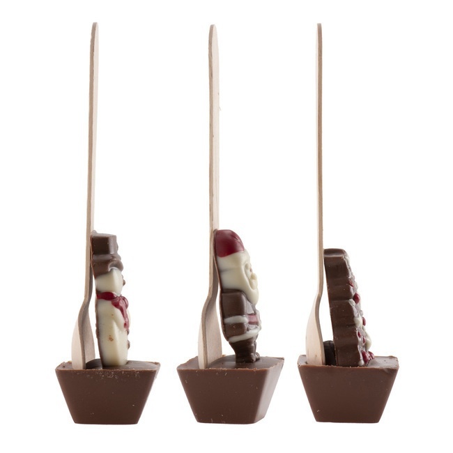 Foto detallada de cucharas de chocolate navideñas surtidas de 40 gr - Dekora - 12 unidades
