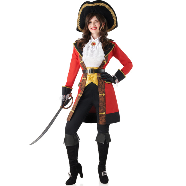 Vista principal del disfraz de capitán pirata garfio disponible también en talla XL