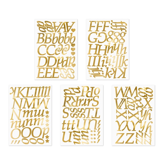 Pegatinas de letras doradas - 5 hojas por 9,00 €