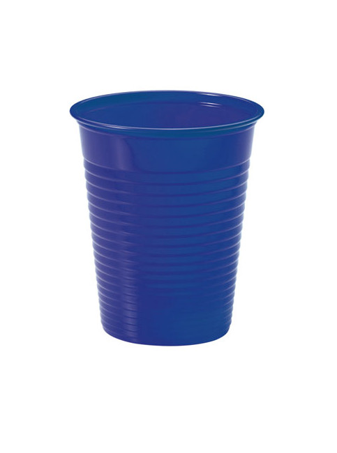 Vista delantera del vasos de colores de 200 ml - 24 unidades en color aguamarina, amarillo, azul, azul bebé, azul marino, fucsia, lila, naranja, negro, rojo, rosa y verde oscuro