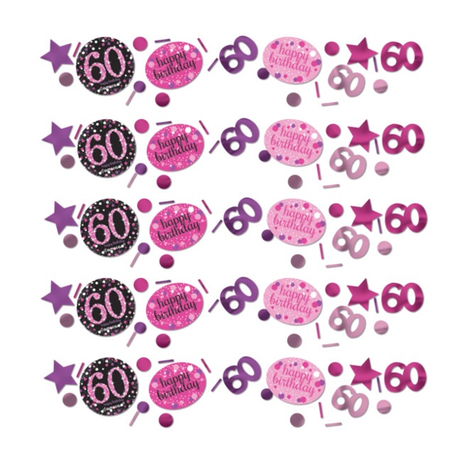 Vista frontal del confetti de Pink Birthday en stock