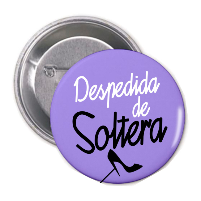 Chapa de despedida de soltera violeta por 1,50 €