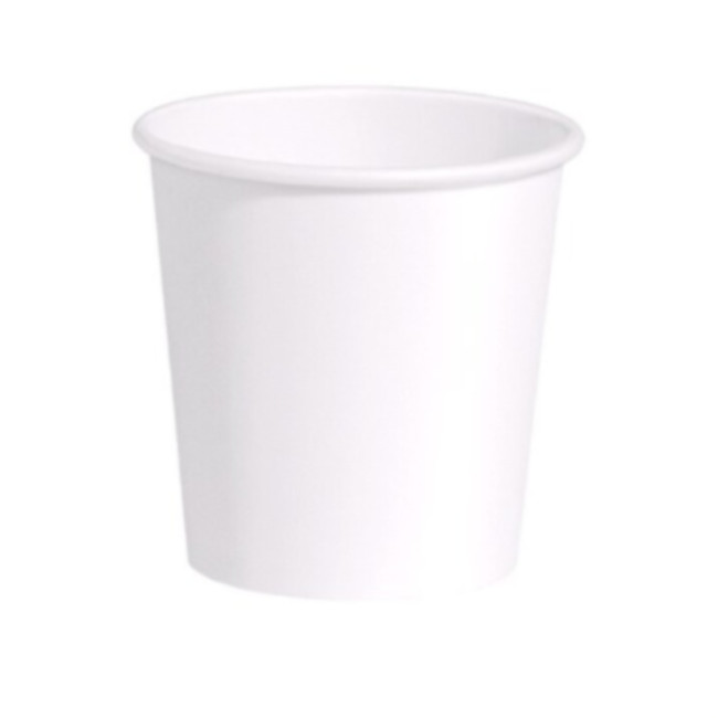 Vista principal del vasos blancos biodegradables de 250 ml - 50 unidades en stock