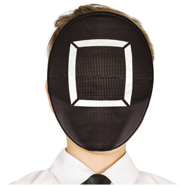 Vista delantera del máscara de supervisor cuadrado en stock