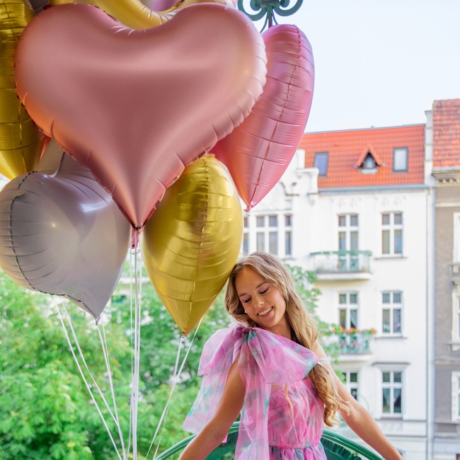 Foto detallada de globo de corazón de colores de 75 cm - PartyDeco - 1 unidad