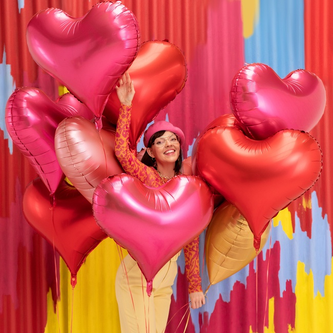 Foto detallada de globo de corazón de colores de 75 cm - PartyDeco - 1 unidad